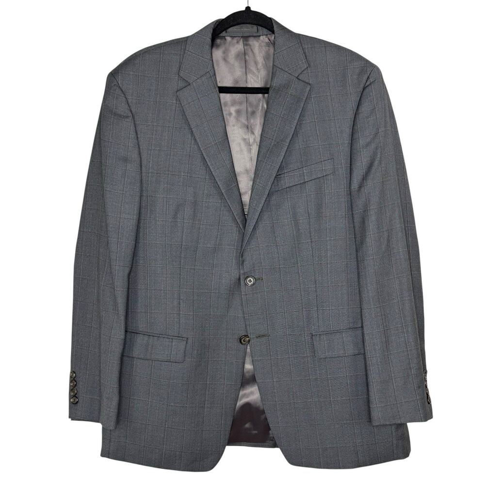 Ralph Lauren Blazer Mens 42R Wool Windowpane Sport Coat 2 Button Blue Black